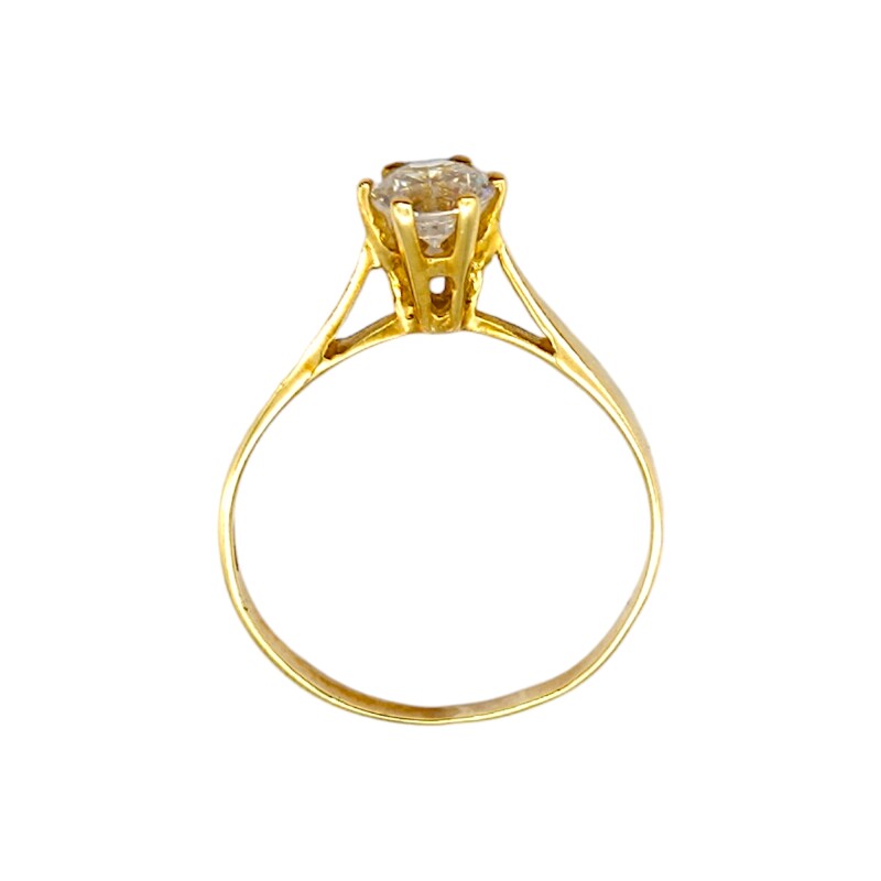 Anillo Solitario-Oro bajo-Piedra Zirconia-AN8095 conpiedra