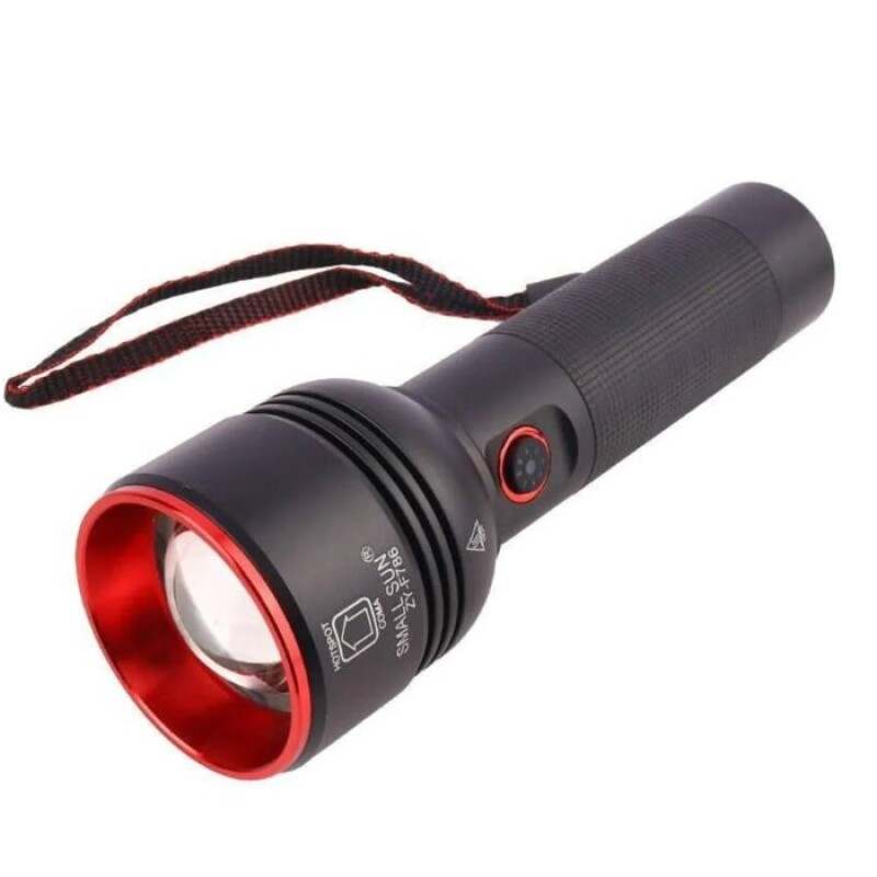 Linterna Táctica Led Recargable Con Dimmer negro y rojo