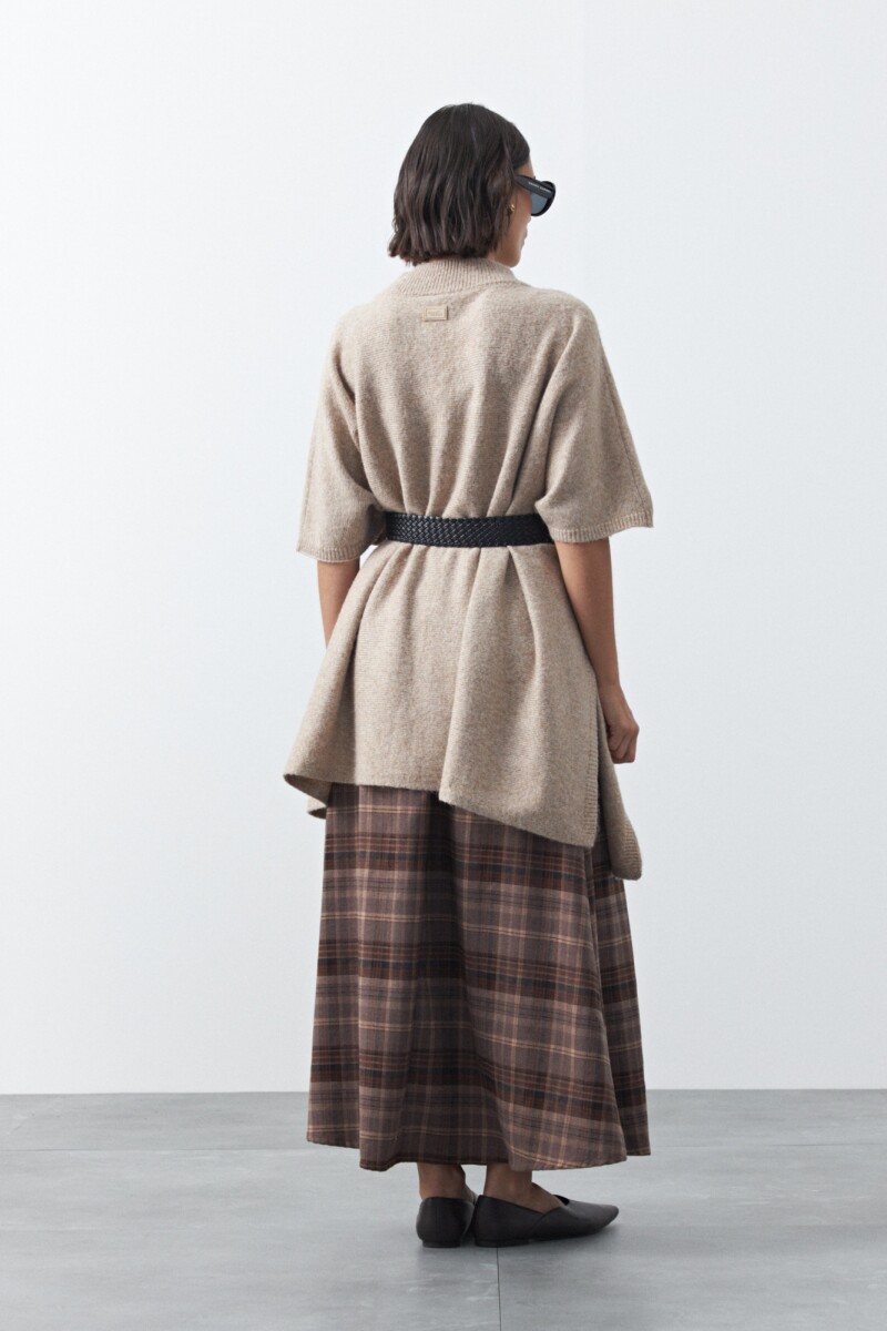 PONCHO DORIEL Beige Melange