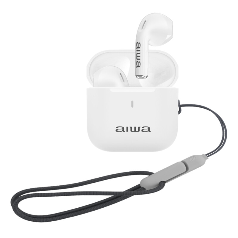 Auriculares TWS Waterpoof IPX4 AIWA In Ear Bluetooth 5.4 con Micrófono IPX4 y Control Táctil Blanco