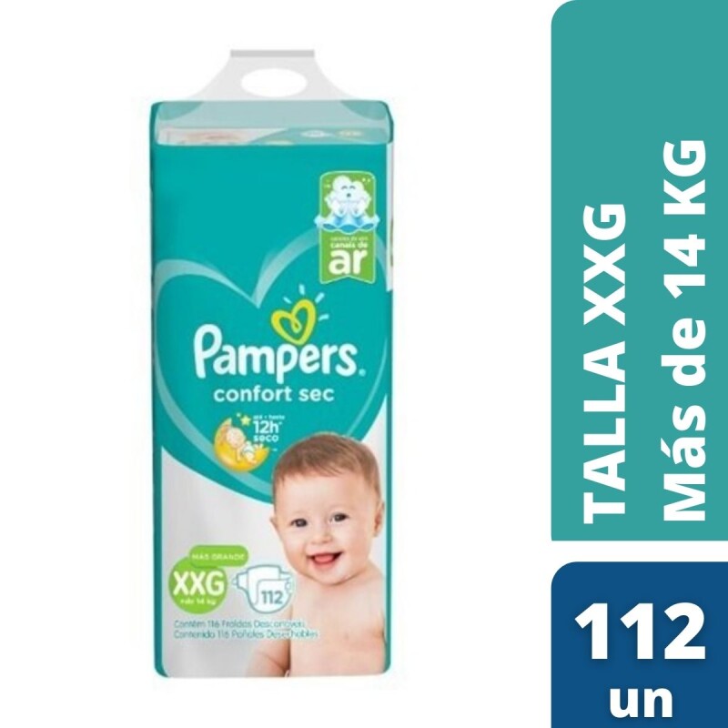 Pañales Pampers Confort Sec XXG Pack Ahorro X112