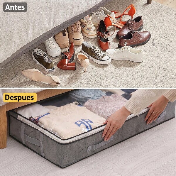 Bolsa Organizador Guarda Ropa Almacenamiento Manta Acolchado IMBACK Color Gris Bolsa Organizador Guarda Ropa Almacenamiento Manta Acolchado IMBACK Color Gris