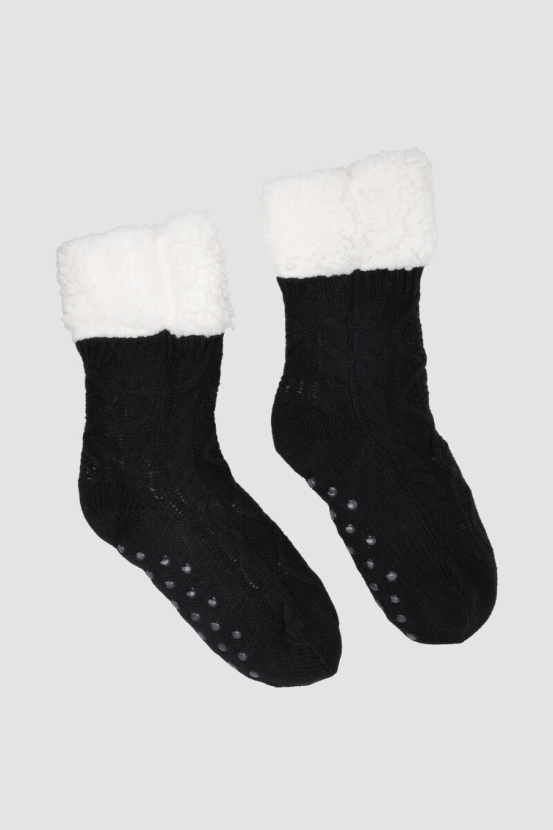 Medias damas chenille ochos - Negro 