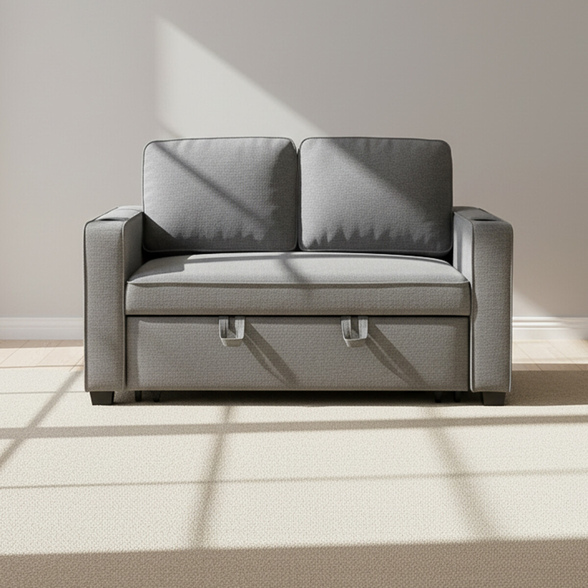 SOFÁ CAMA - 2 CUERPOS TELA GRIS MILEY GRIS OSC 