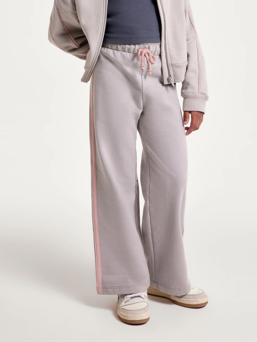 PANTALONES DEPORTIVOS DE PIERNA ANCHA - GRIS 