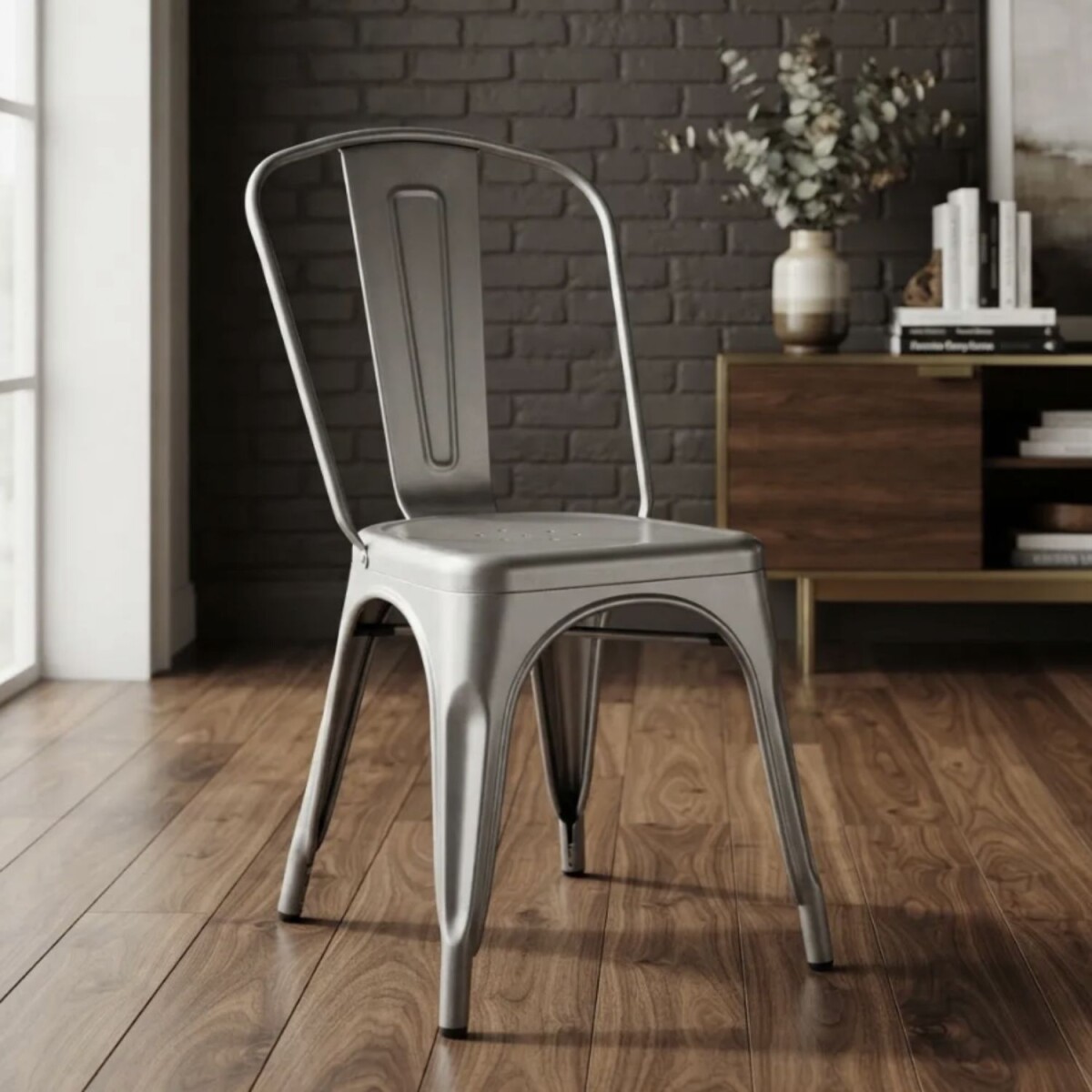 Silla Tolix Lumax Opaca De Metal Para Comedor Y Cocina Diseño Retro Clásico Versátil - Metal 