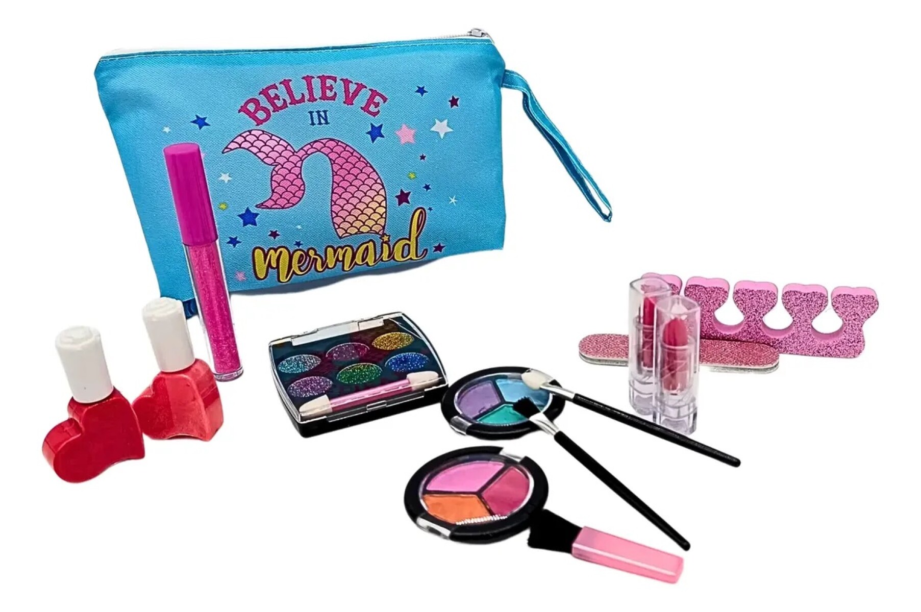 Set De Maquillaje Infantil Con Estuche de Sirena 