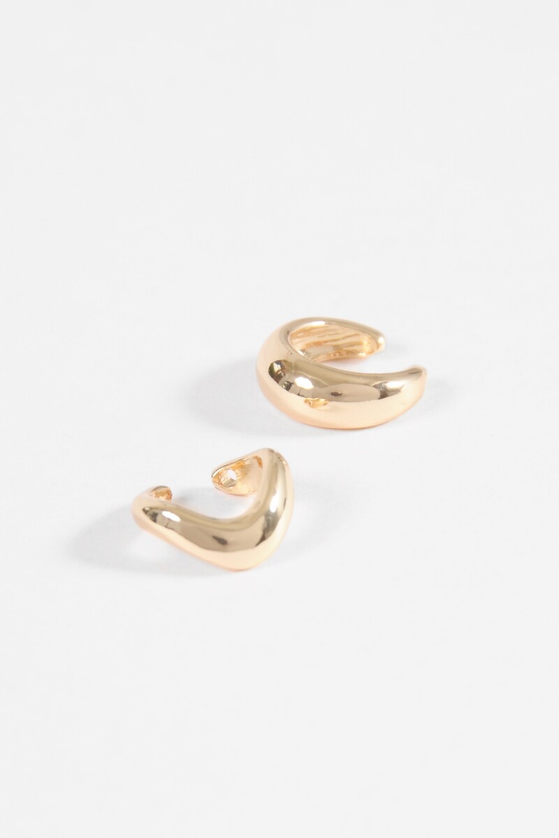 Set earcuff doble wavy dorado