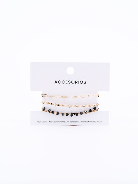 SET BRAZALETE PLATEADO