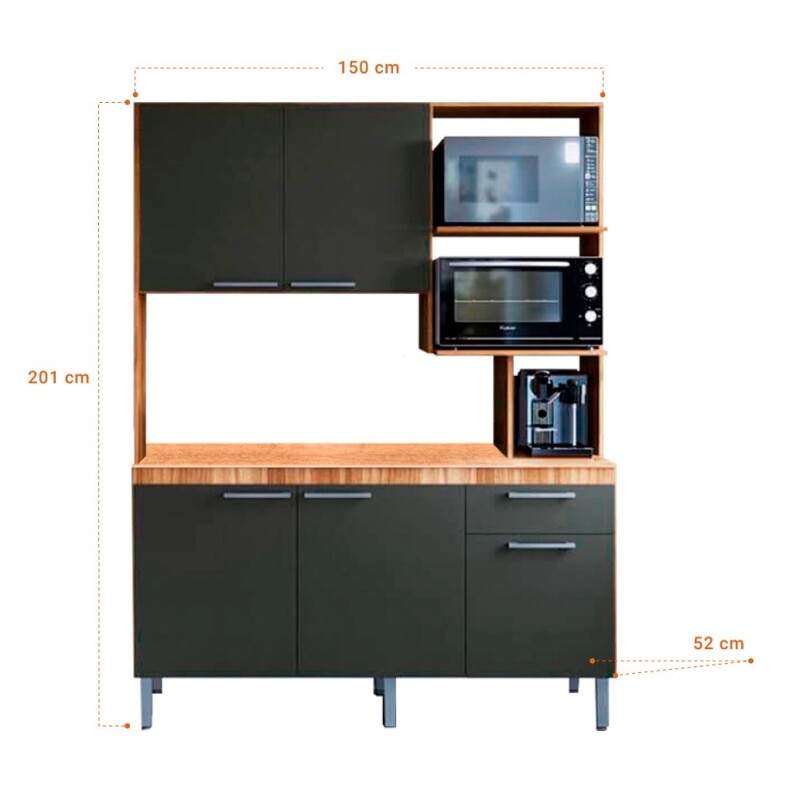 Mueble De Cocina Compacta 150 Con Tapa Premium La Tentación Mueble De Cocina Compacta 150 Con Tapa Premium La Tentación