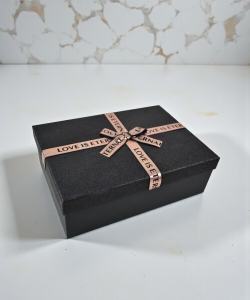 Caja rigida - 20x28,5x9,5 - con glitter NEGRO