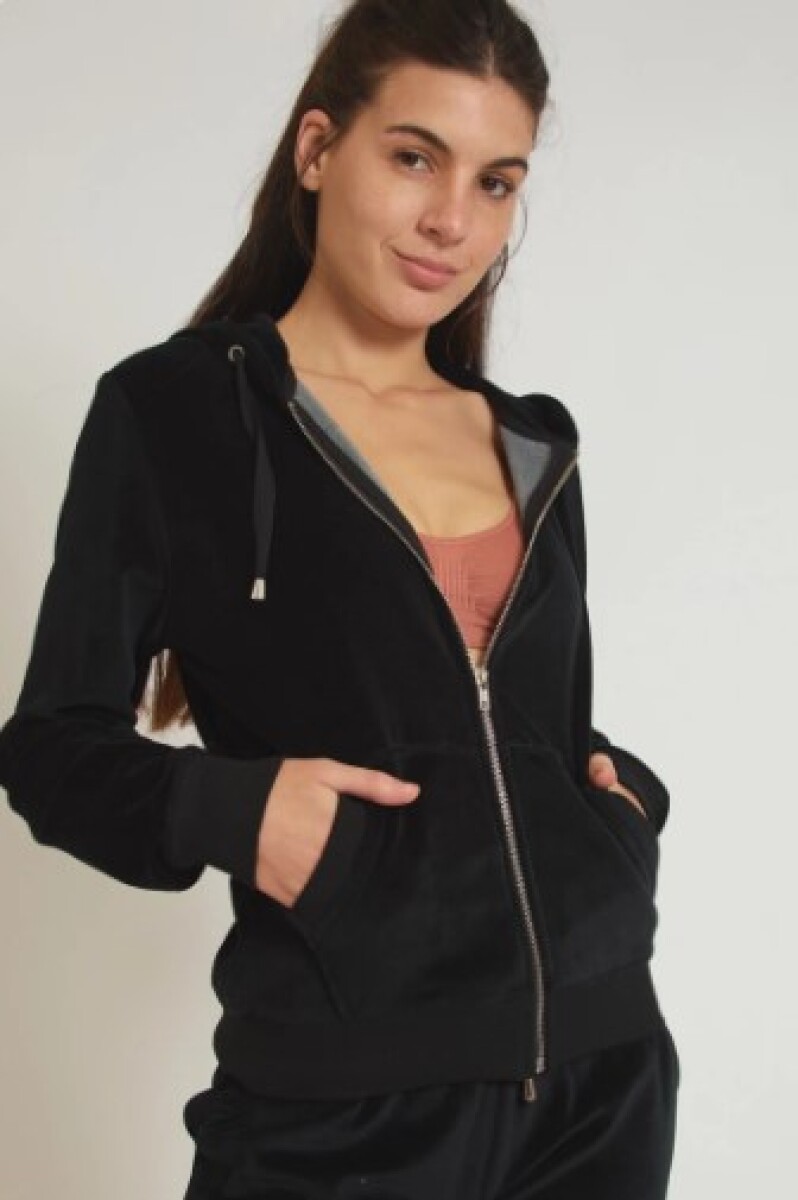 Campera velour - Micaela Silvera - Negro 
