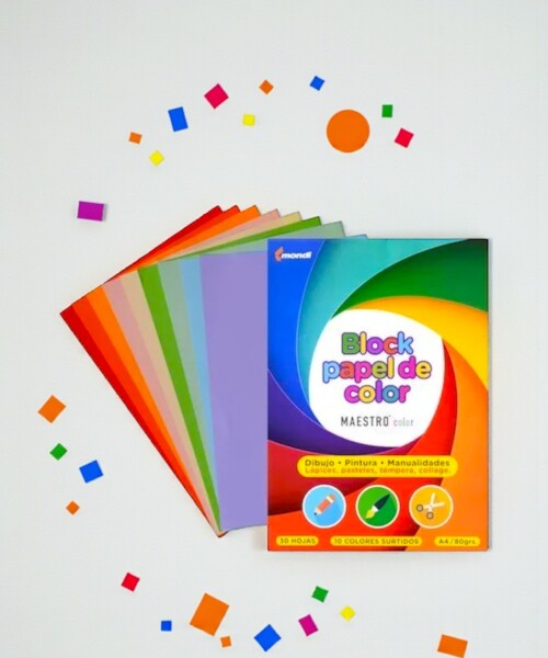 Bloma/30 - bloc c/30 h. Papel color maestro a4, 80grs., col. Surt. Bloma/30 - bloc c/30 h. Papel color maestro a4, 80grs., col. Surt.