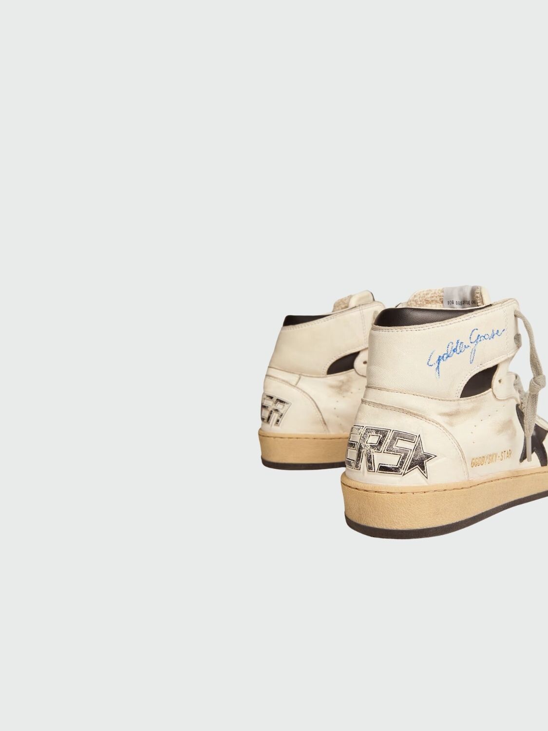 Golden Goose-Botines de cuero, Sky Star Blanco