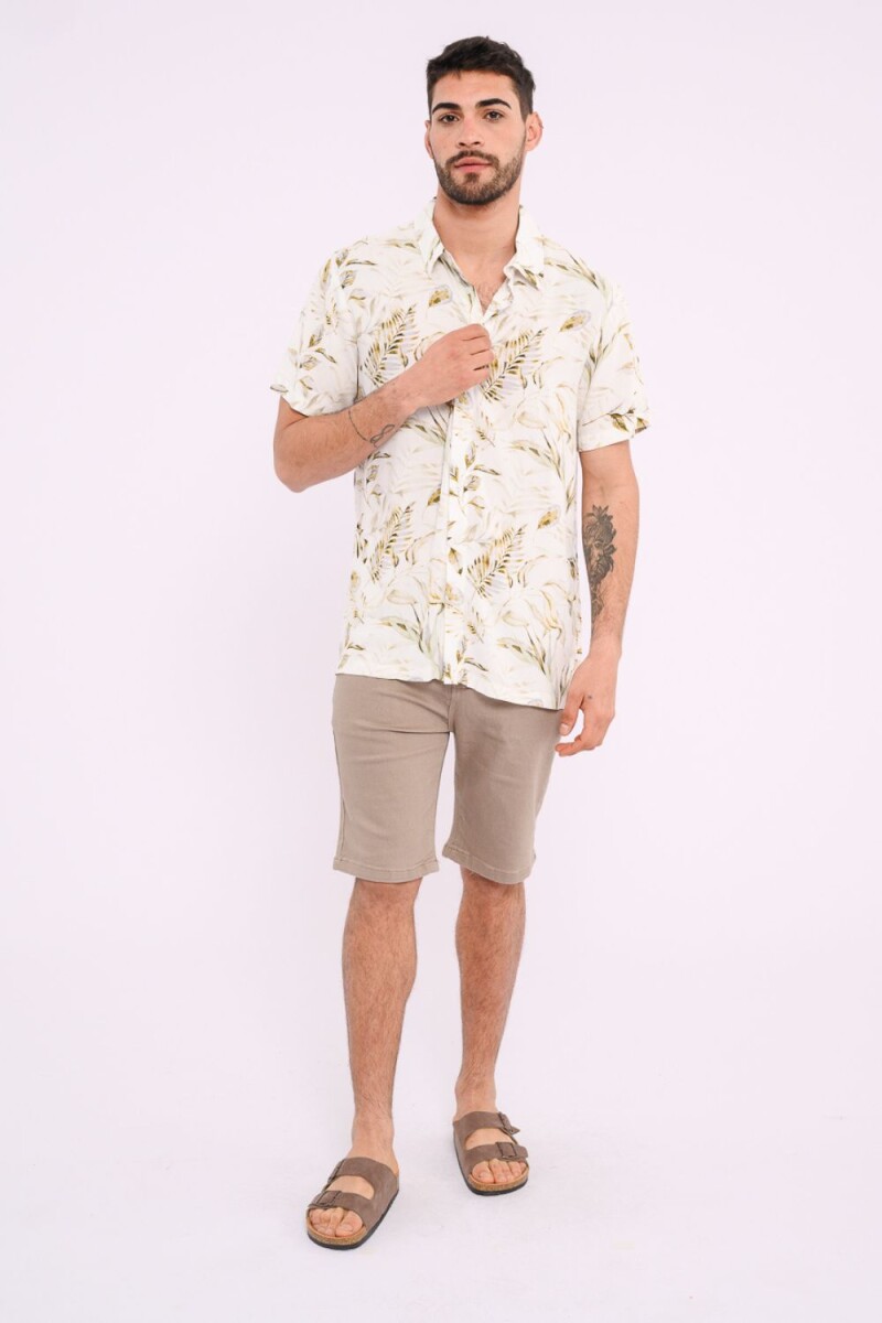 Camisa estampada Flores verde