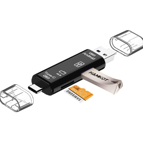 Adaptador OTG USB Tipo C 3.1 a USB A 2.0 más Micro USB y microSD Adaptador OTG USB Tipo C 3.1 a USB A 2.0 más Micro USB y microSD
