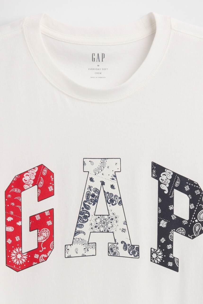 Remera Logo Gap Manga Corta Hombre New Off White V2