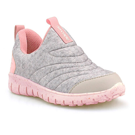 Calzado Novopé Elástico Flexible Estampado Niño Niña Gris-Rosa