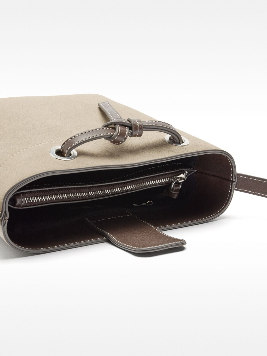Bolso Bombonera Efecto Piel taupe