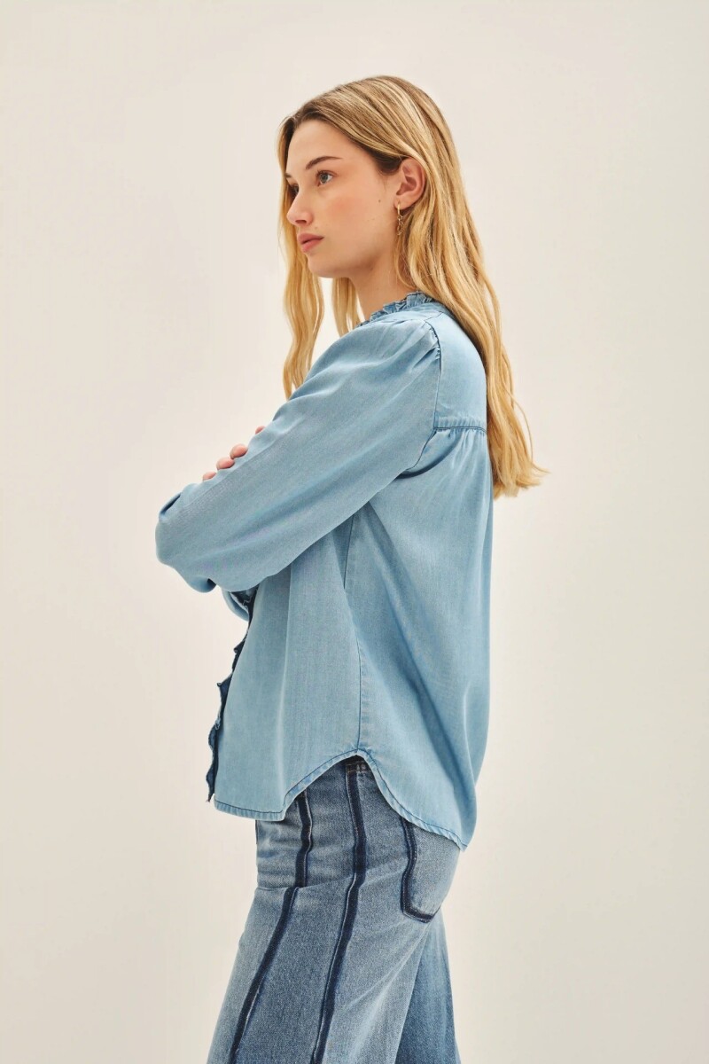 CAMISA JANE GATHERS Azul