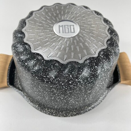 Olla Aluminio Fundido Presión Revestimiento Granito Tapa Vidrio 20cm Olla Aluminio Fundido Presión Revestimiento Granito Tapa Vidrio 20cm