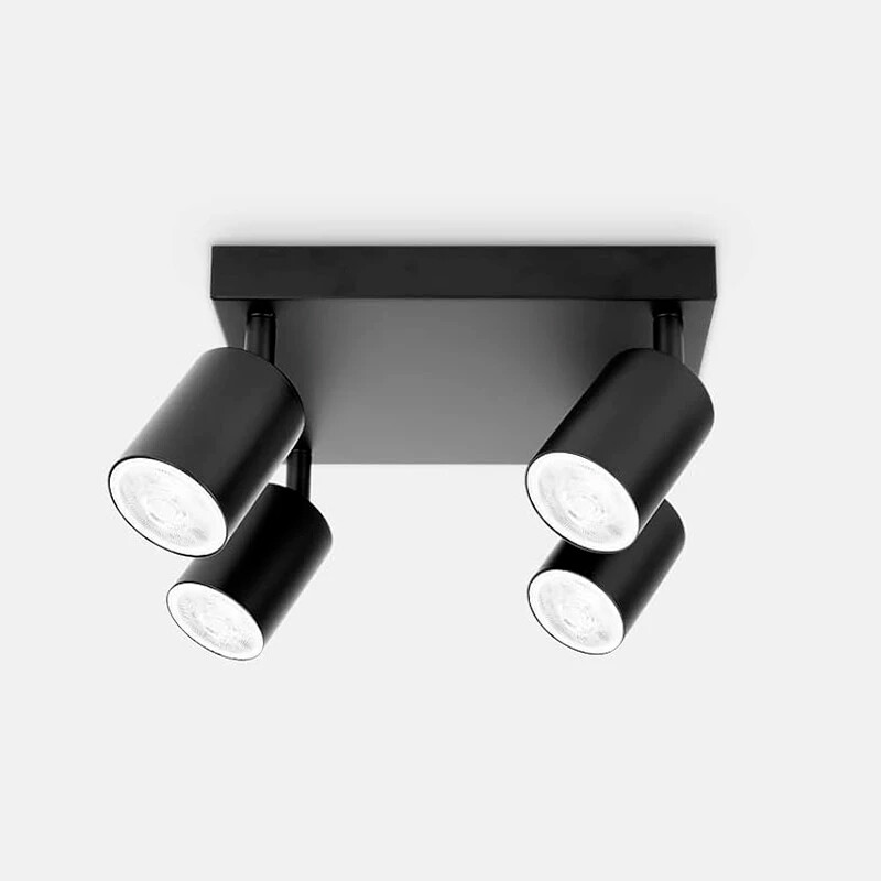 ARTEFACTO LETICIA ADOSAR SQUARE ORIENTABLE (X4) Luminaria de Techo Leticia Cuadruple Negro