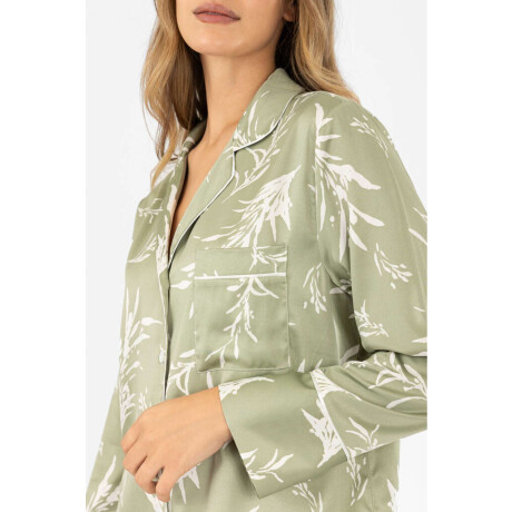 Pijama feather satin Verde claro
