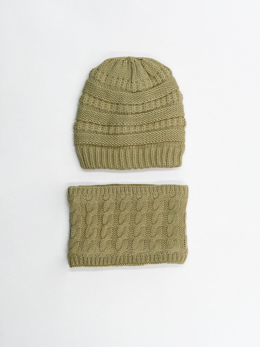 SET GORRO + CUELLO BABY - BEIGE 