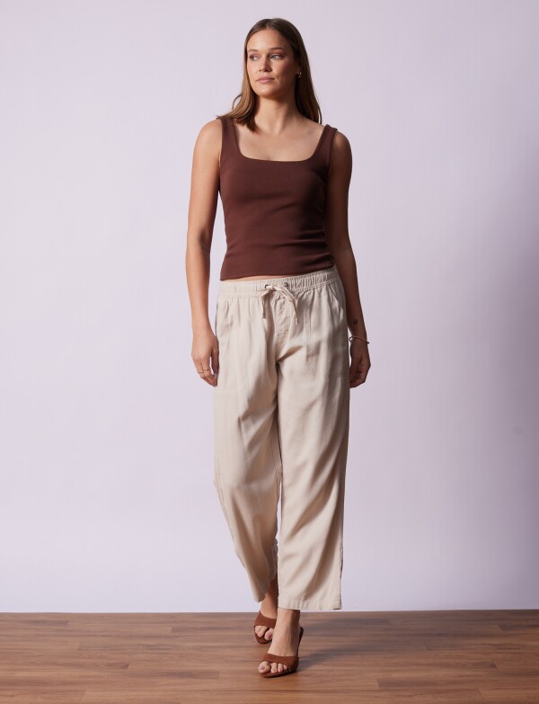 Pantalon Lino BEIGE