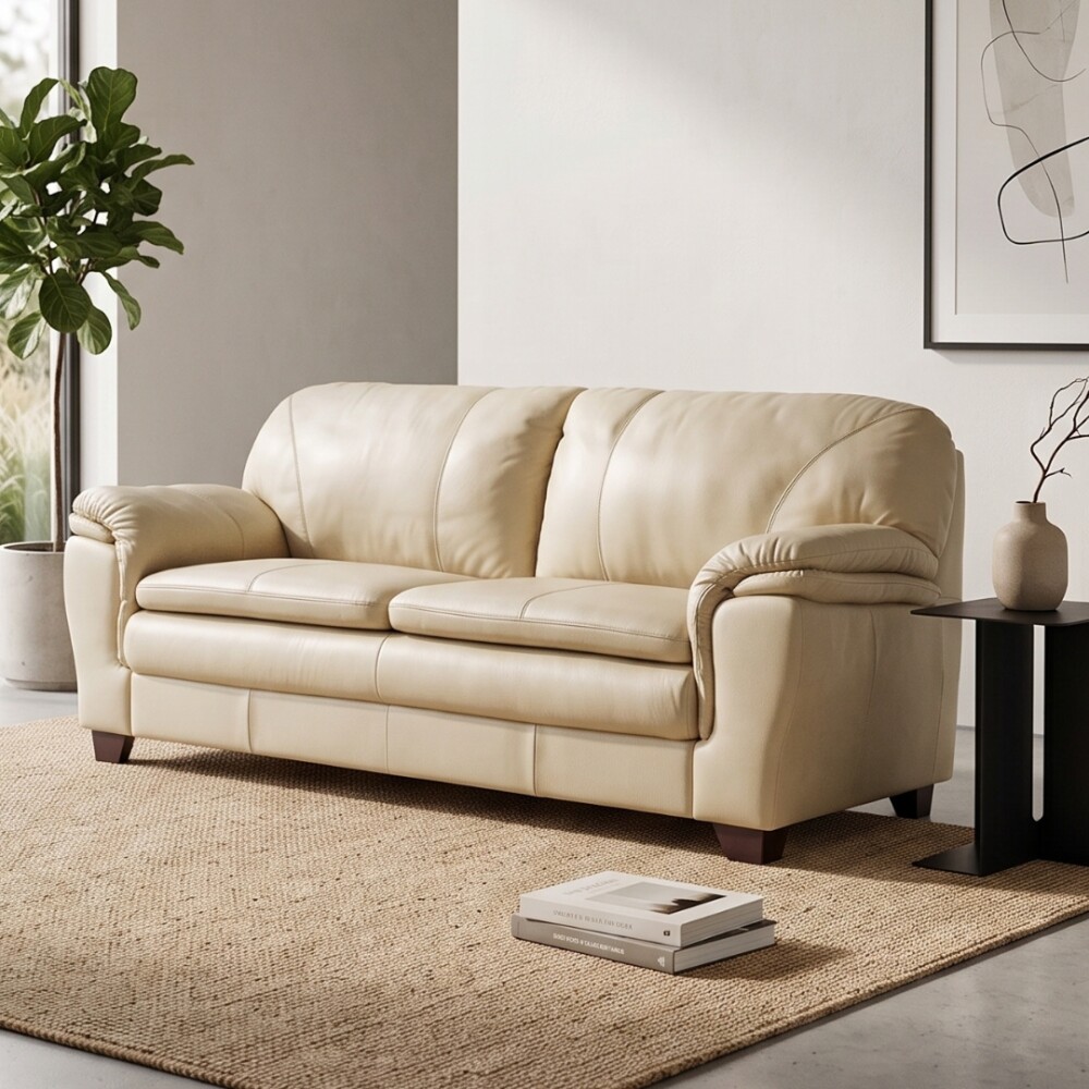 Sillón 100% Cuero - 3 Cuerpos - Monza Arena