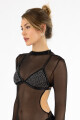 Mesh bra strass Negro