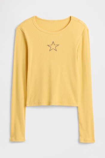 Remera Rib Niña French Almond