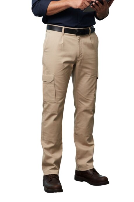 Pantalón brin cargo Beige