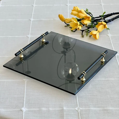 Bandeja Cuadrada Decorativa Vidrio Largo 35cm x Ancho 35cm Bandeja Cuadrada Decorativa Vidrio Largo 35cm x Ancho 35cm