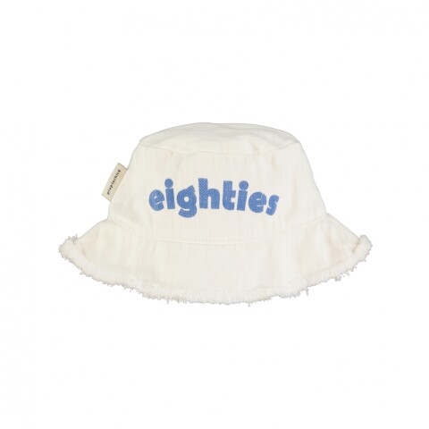 SS25.AC2501 Gorro De Playa Niños Blanco Eighties Piupiuchick - 12 A 24 Meses