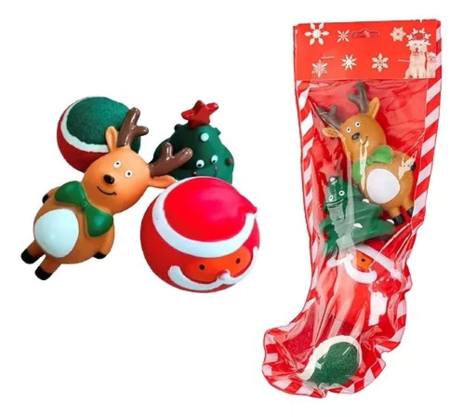 SET NAVIDAD JUGUETES NAVIDEÑOS MORDEDOR PERROS