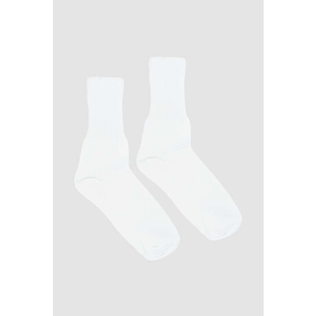 Medias lisas con puño especial que no aprieta Blanco