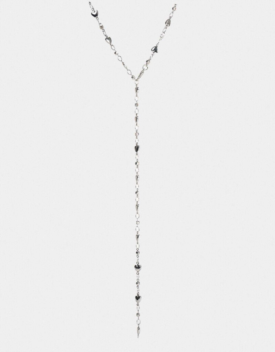 Collares Largos De metal - Plateado 