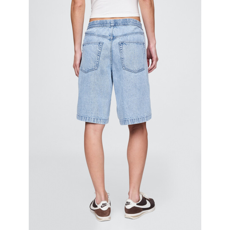 DENIM LONGLINE SHORT LT ELIN SIDE STRIPE LIGHT INDIGO 1