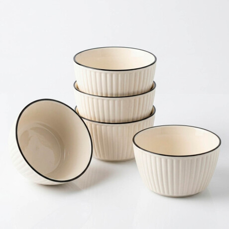 Set X6 Bowls Cerámica Cocina Calidad El Chingón Blanco