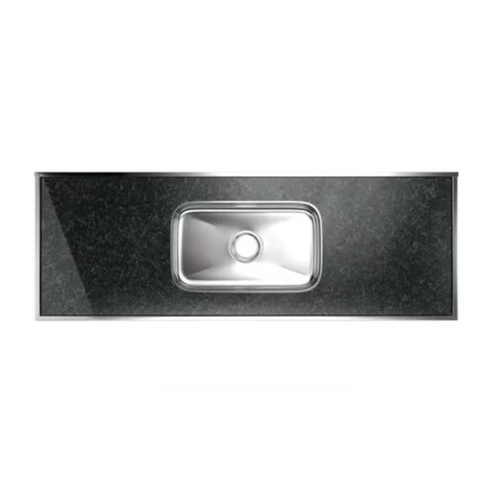 Mesada c/pileta inox 150cm Verde Labrador Central Forminox Mesada C/pileta Inox 150cm Verde Labrador Central Forminox