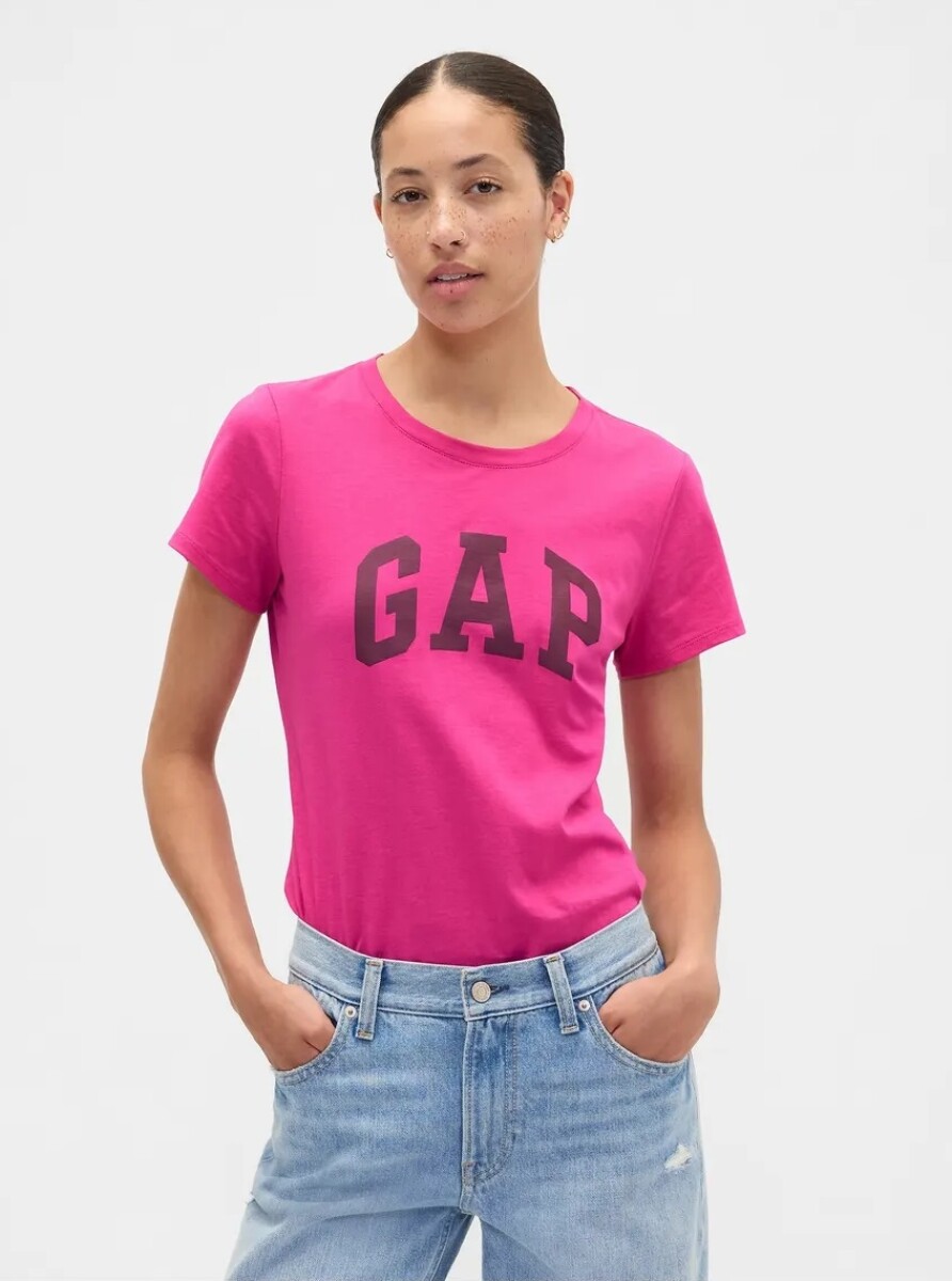 Remera Logo Gap Mujer - Bright Fuchsia 