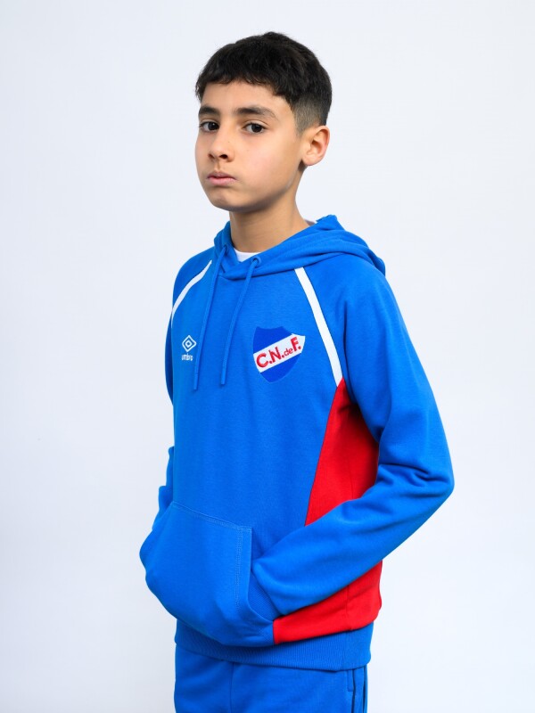 HOODIE DOLMAN Nacional Junior Azul Royal, Rojo