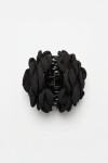 Broche flor tela negro