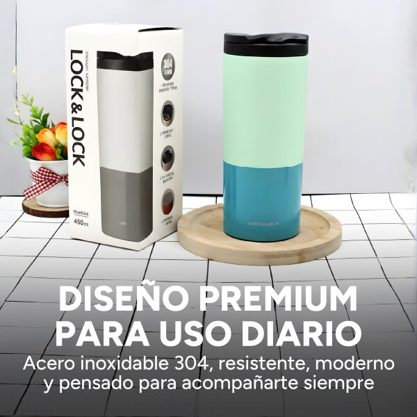 Vaso Térmico Botella Acero Inoxidable 450ml Lock&Lock Color Celeste