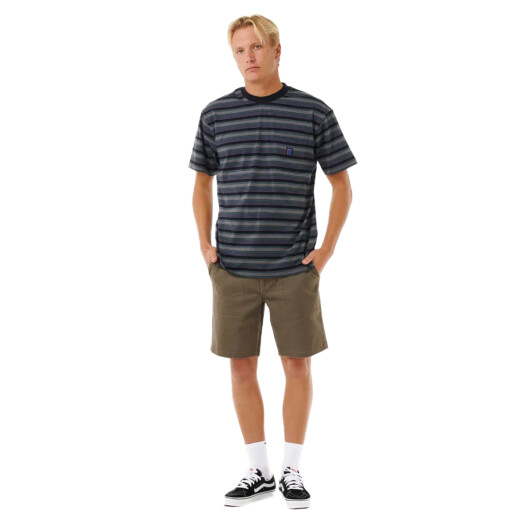 Remera Rip Curl Search Stripe Tee - Negro Remera Rip Curl Search Stripe Tee - Negro