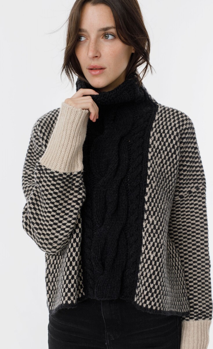 Sweater Glass - Negro/Beige 