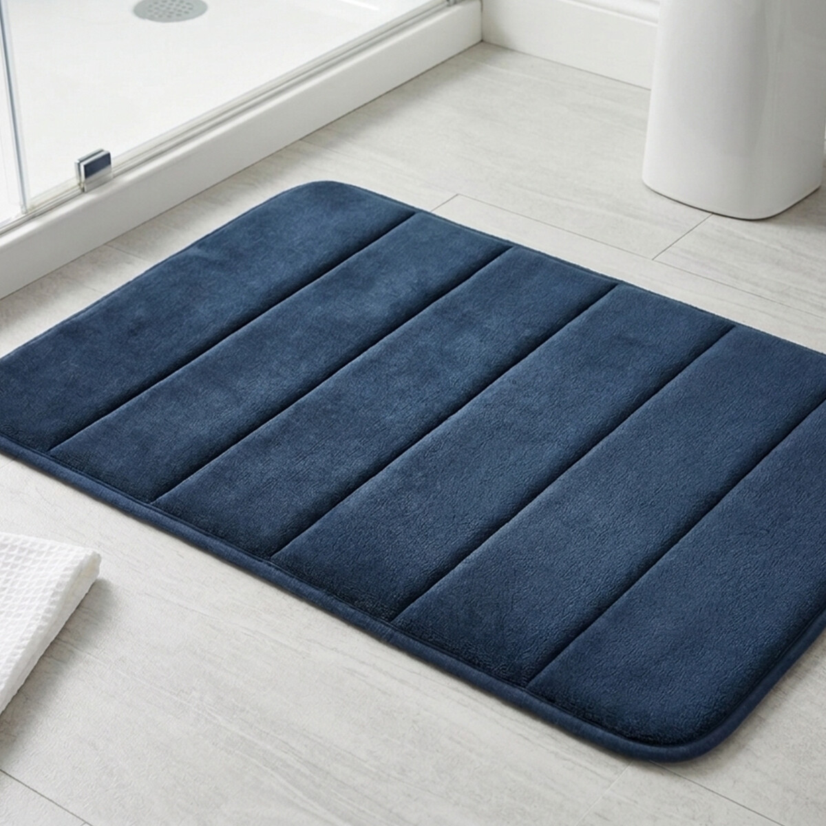 Alfombra Baño con Memoria Home Class Microfibra 43 x 61 cm - AZUL MARINO 