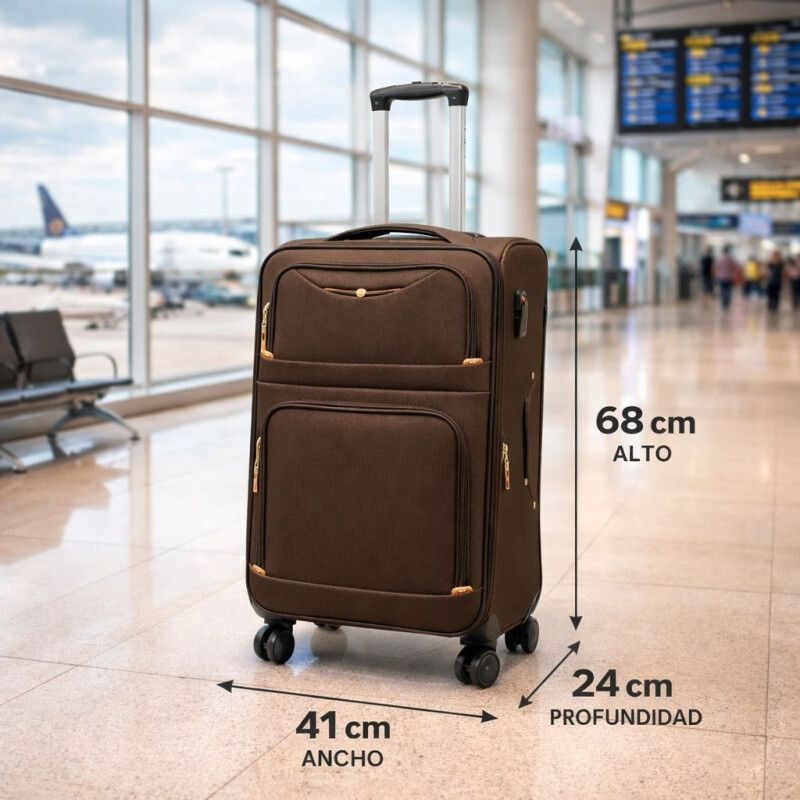 Valija de Tela Oxford con Ruedas 24' Marron