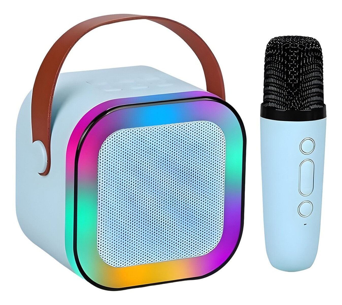 Parlante Karaoke Bluetooth Luces RGB Con Micrófono Portable® - Variante Color Azul 